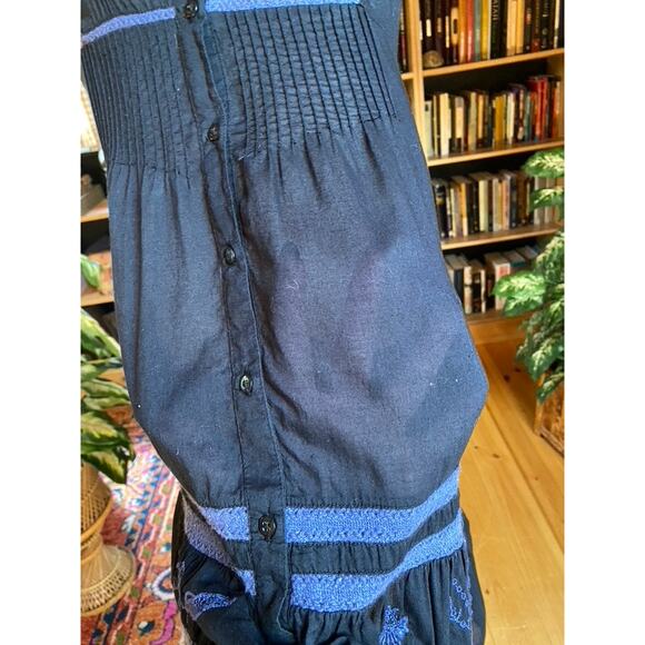 Vintage Embroidered Dress Sheer Black - Picture 8 of 11